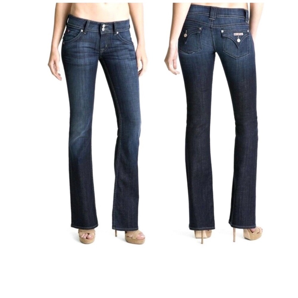 Hudson Beth Baby Bootcut Jeans Womens 32 Blue Denim Flap Pocket Low Rise Stretch